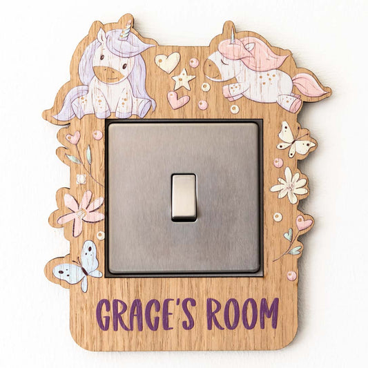 Personalised Unicorn Light Switch Surround