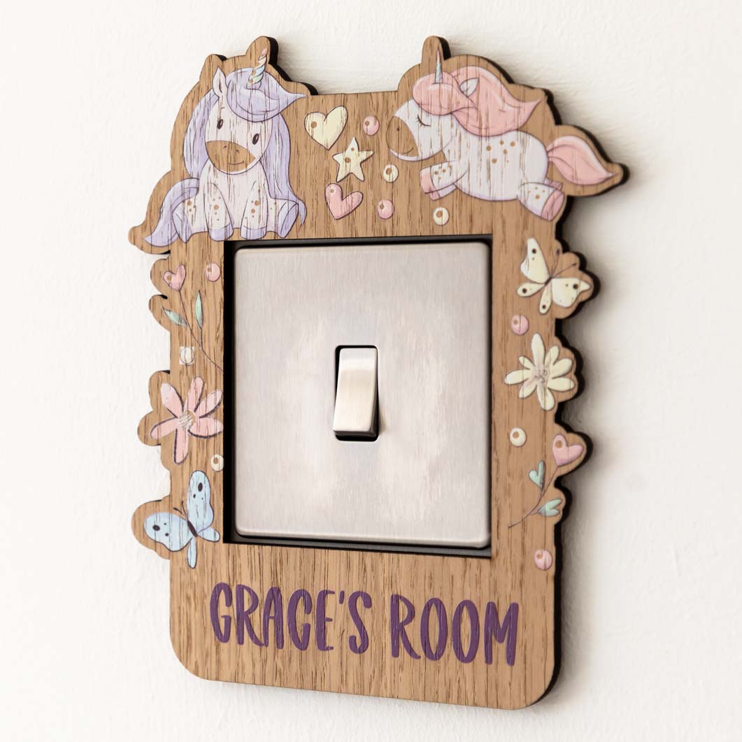 Personalised Unicorn Light Switch Surround