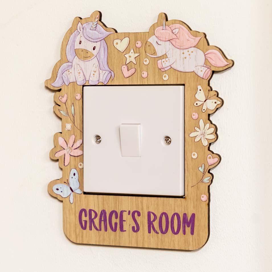 Personalised Unicorn Light Switch Surround