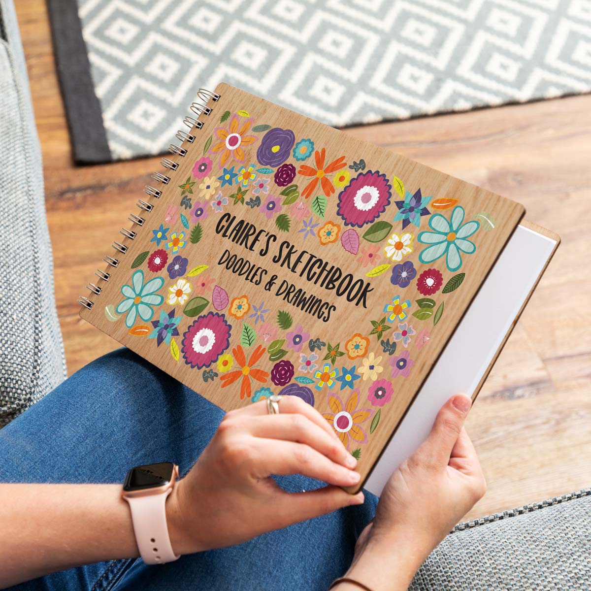 Personalised Sketchbook Bright Flowers