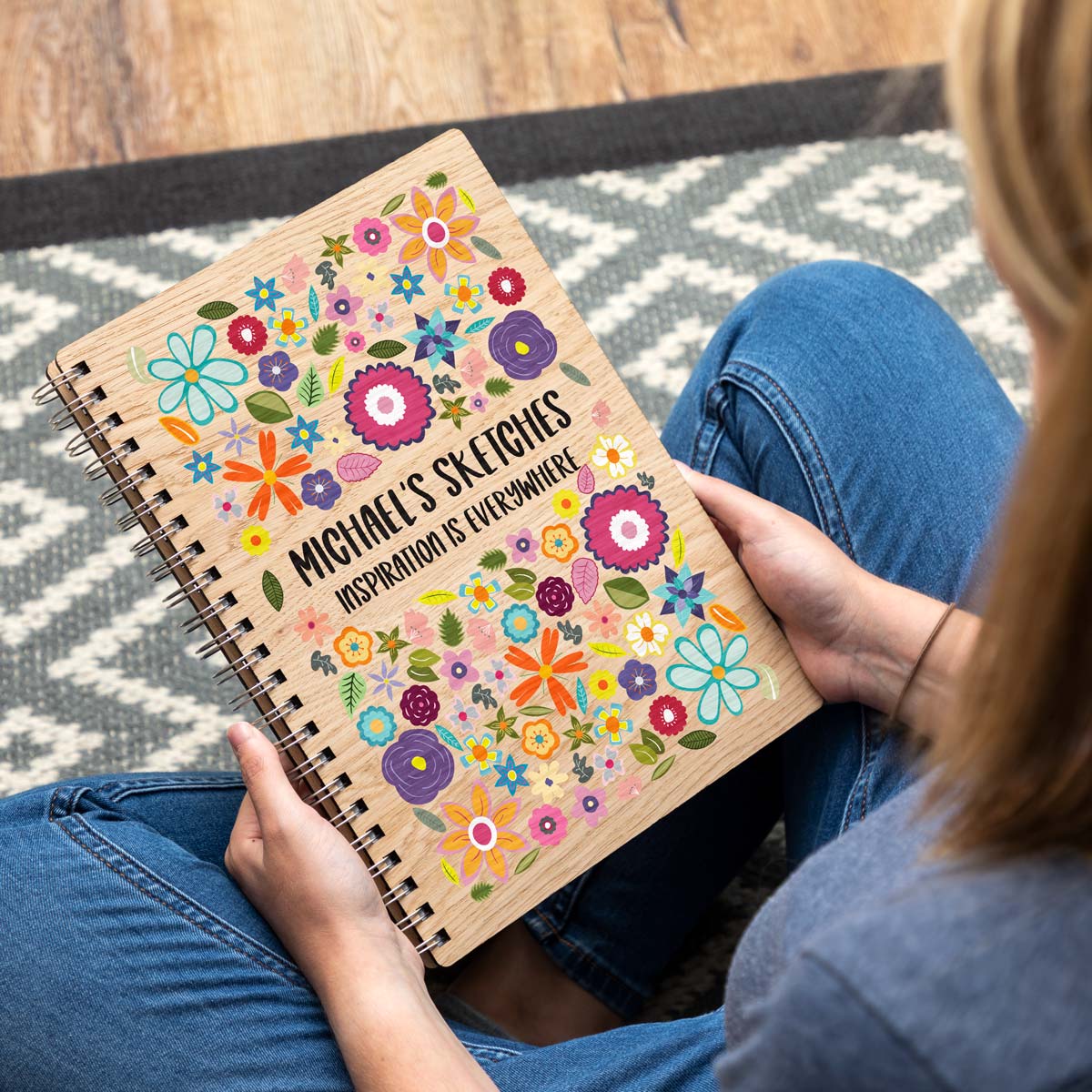 Personalised Sketchbook Bright Flowers