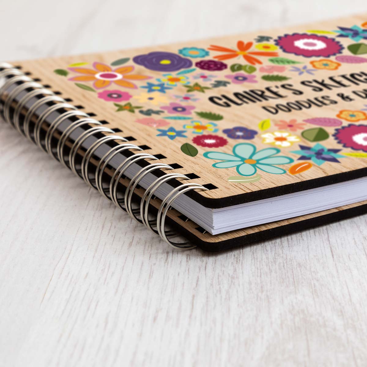 Personalised Sketchbook Bright Flowers