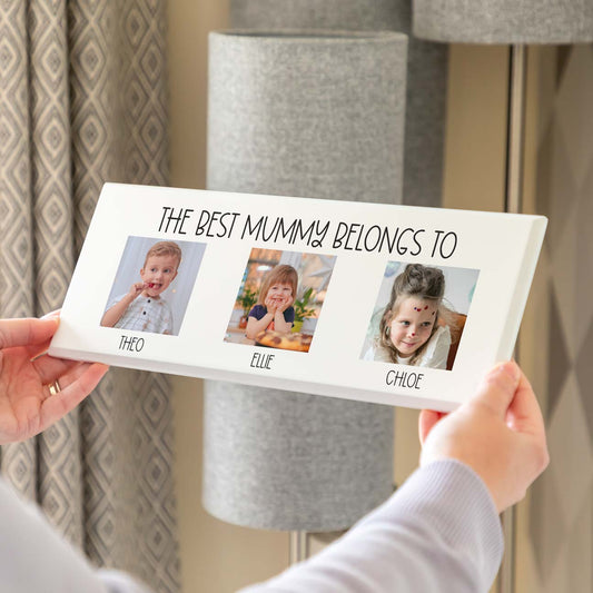 Personalised Best Mum or Dad Belongs To Photo Plaque Gift