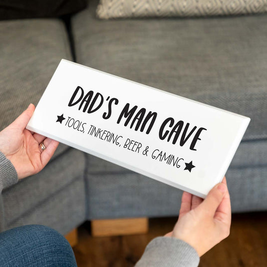 Personalised Man Cave Sign Gift For Dad Grandad