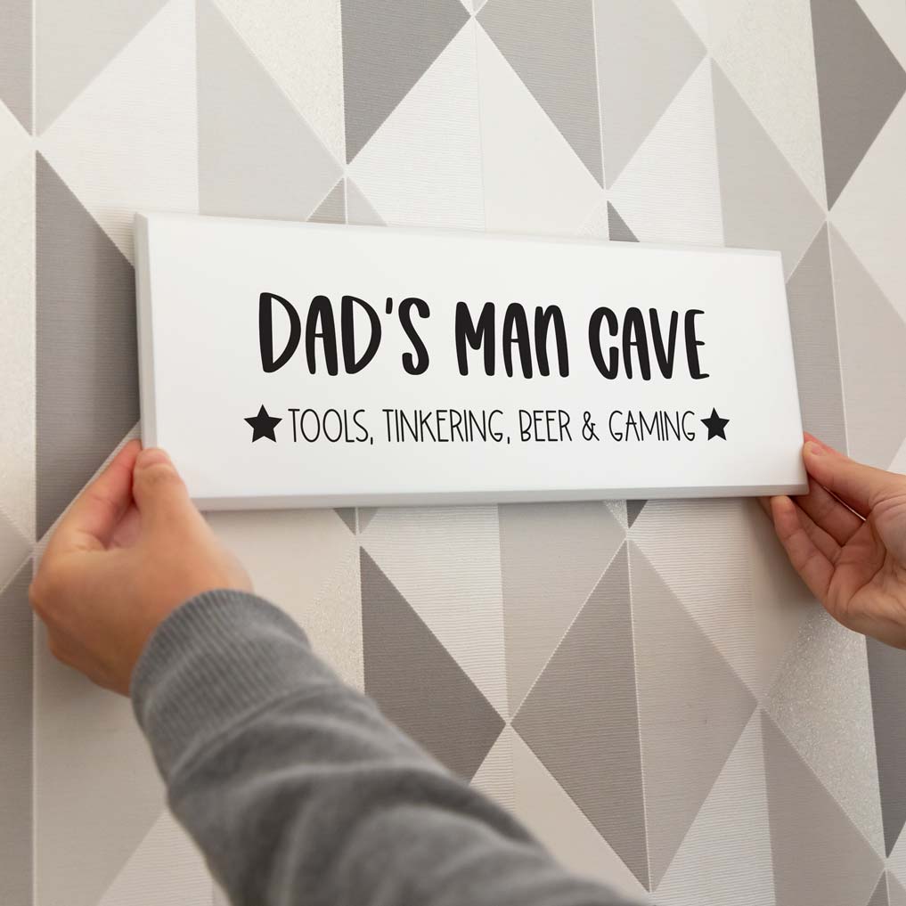 Personalised Man Cave Sign Gift For Dad Grandad