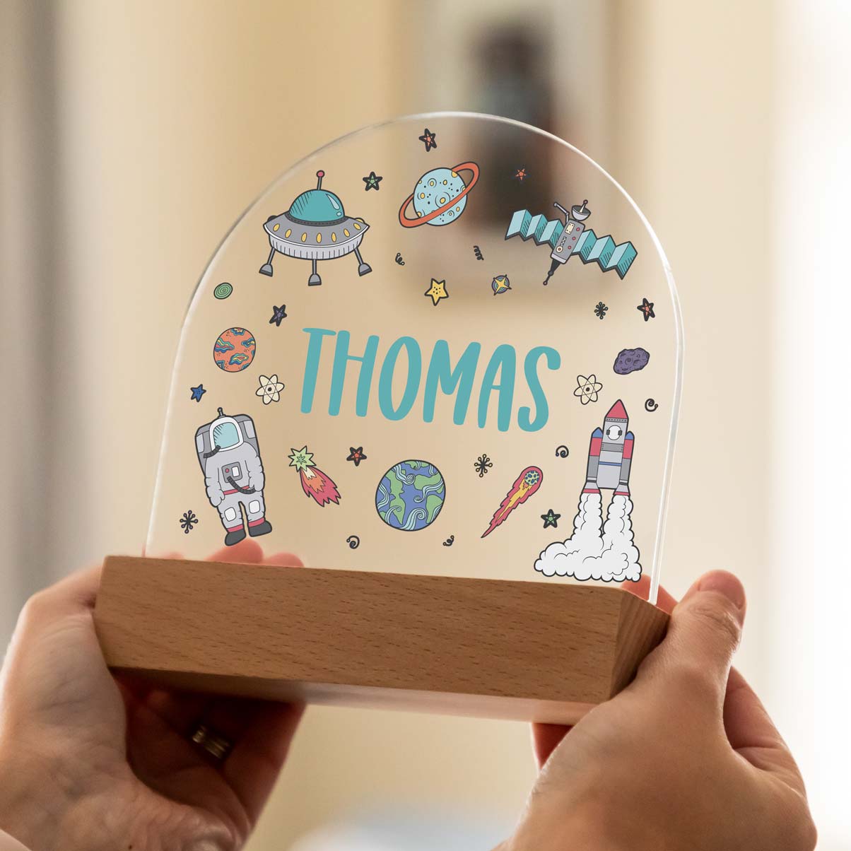 Personalised Space Night Light For Children