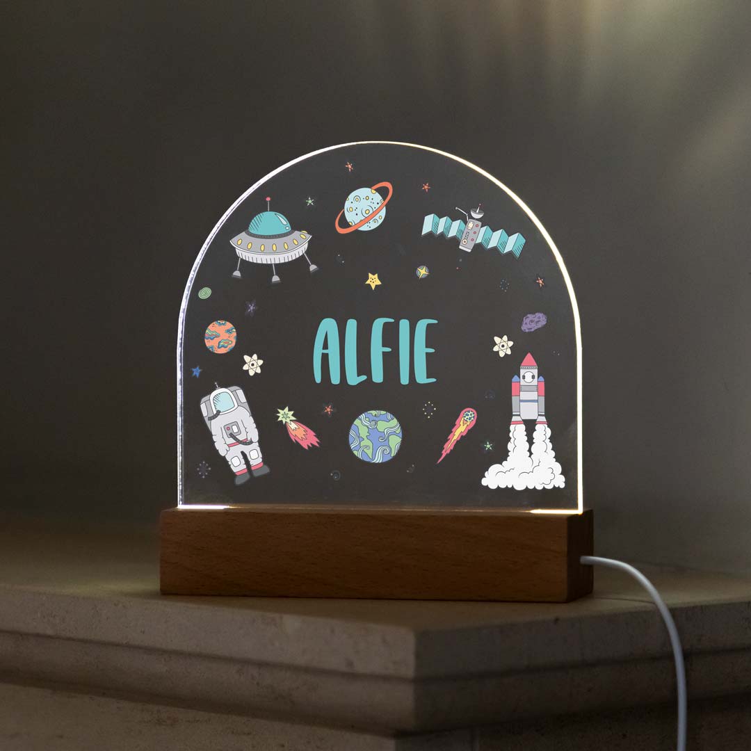 Personalised Space Night Light For Children