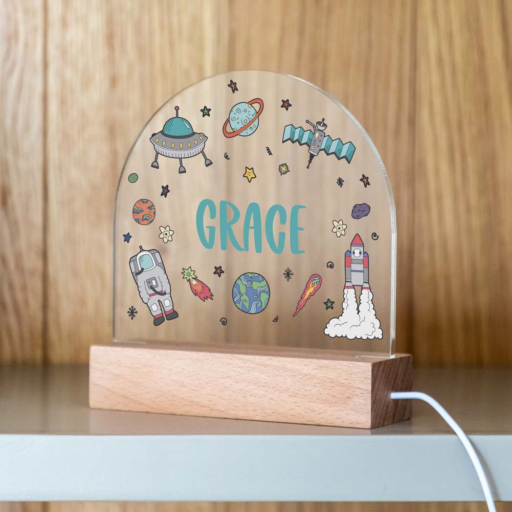 Personalised Space Night Light For Children