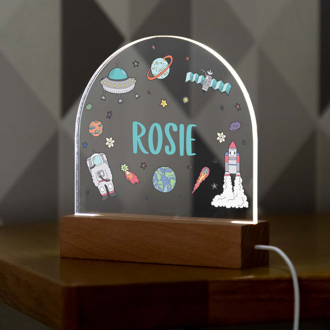 Personalised Space Night Light For Children