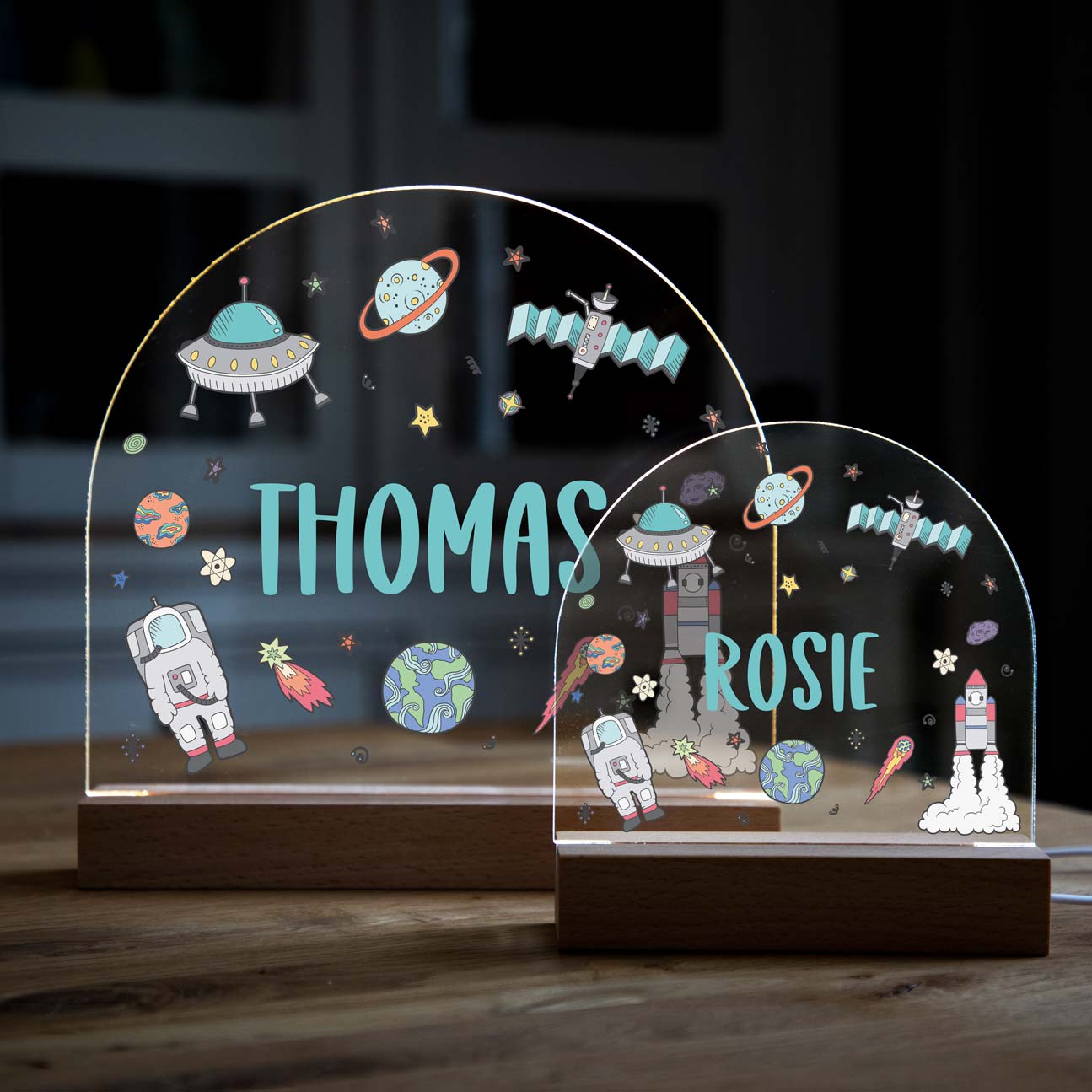 Personalised Space Night Light For Children