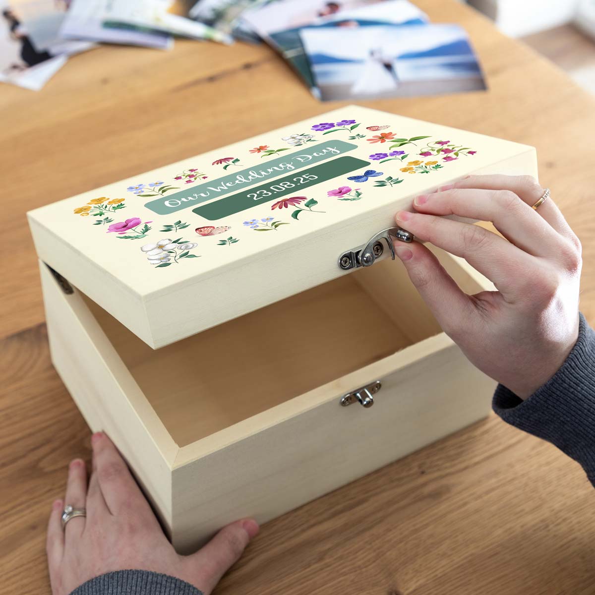 Personalised Wedding Keepsake Box Wildflowers