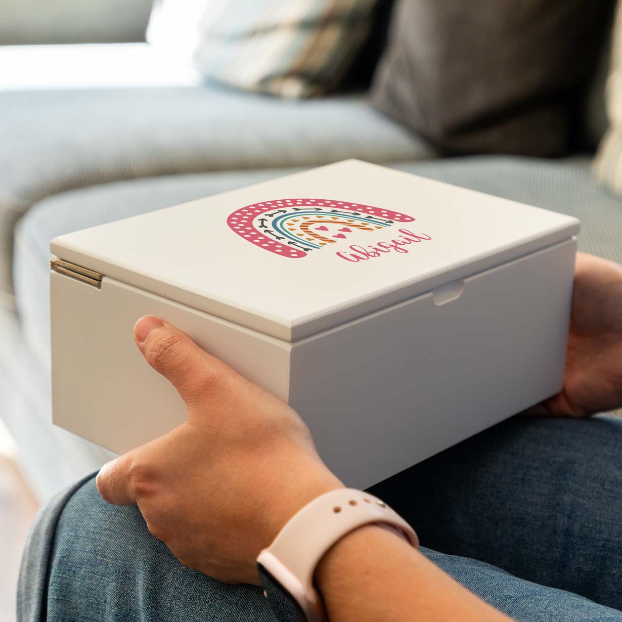 Personalised Rainbow Jewellery Box Gift For Girls