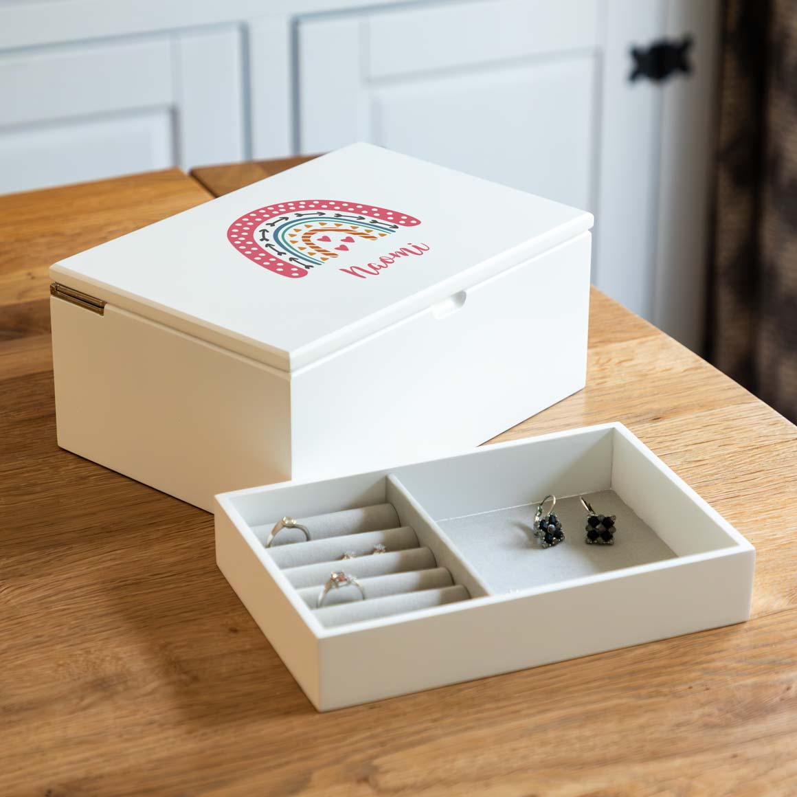 Personalised Rainbow Jewellery Box Gift For Girls