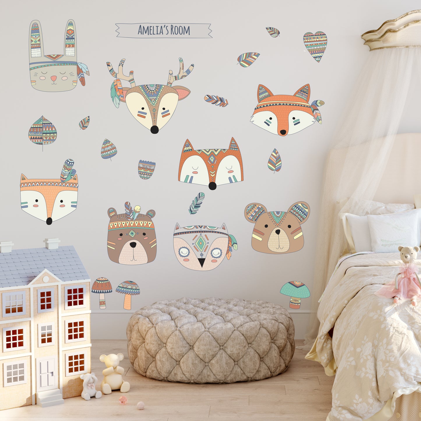 Personalised Woodland Animals Wall Sticker