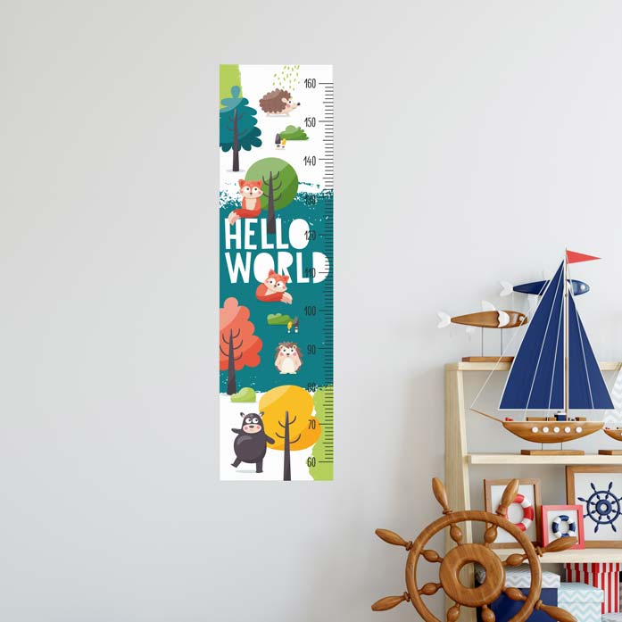 Woodland Animals Height Chart Wall Sticker