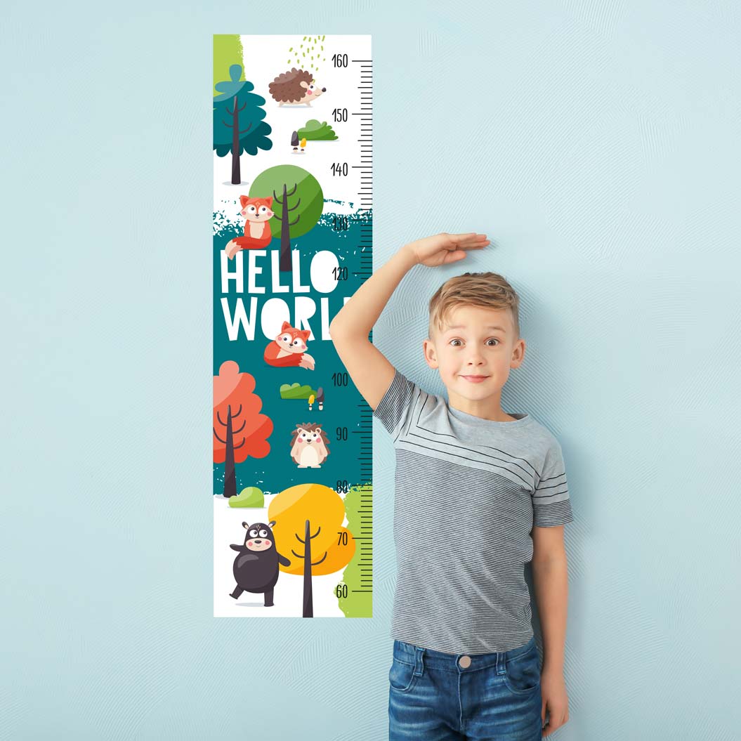 Woodland Animals Height Chart Wall Sticker