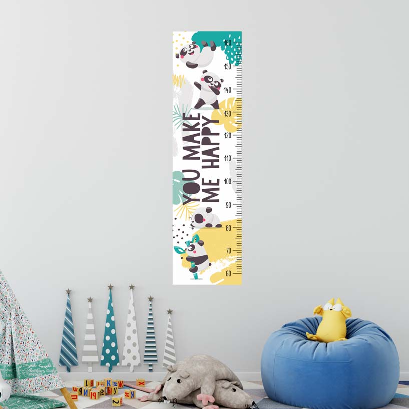 Panda Height Chart Wall Sticker