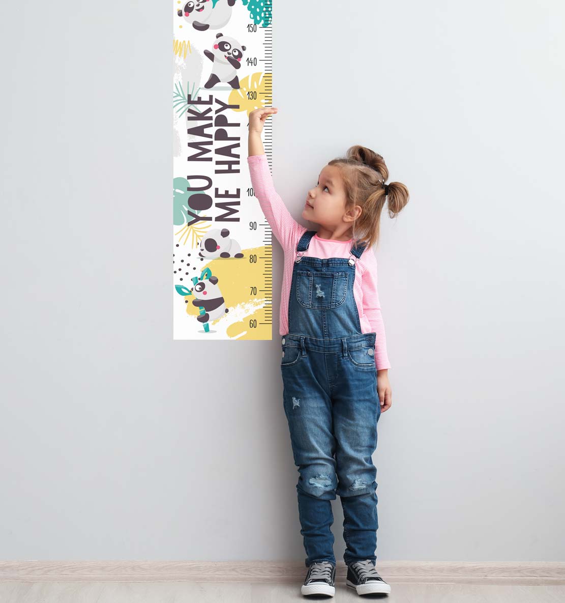 Panda Height Chart Wall Sticker