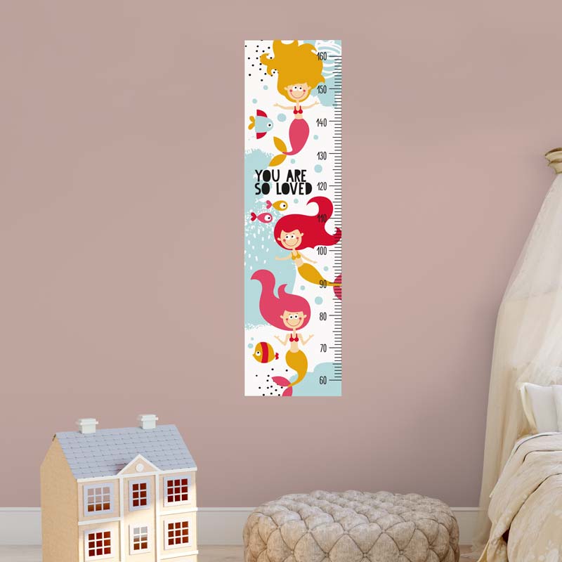 Mermaid Height Chart Wall Sticker