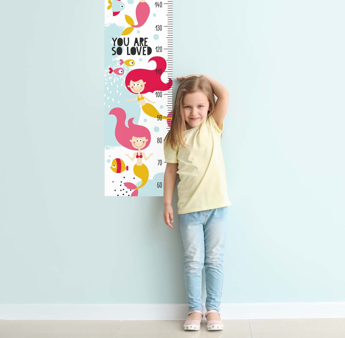 Mermaid Height Chart Wall Sticker