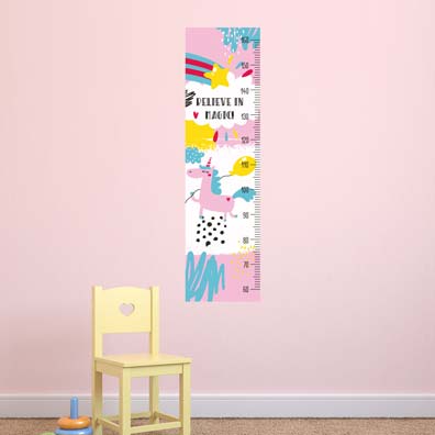 Unicorn Height Chart Wall Sticker