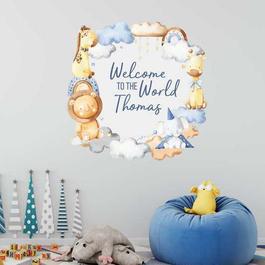 Personalised Welcome To The World Jungle Wall Sticker