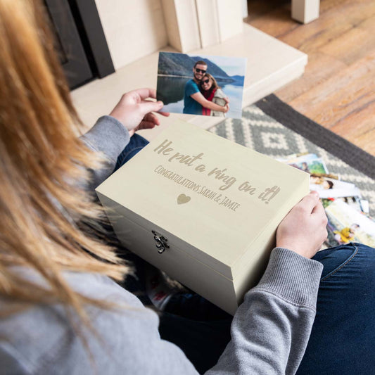 Personalised Engagement Keepsake Box