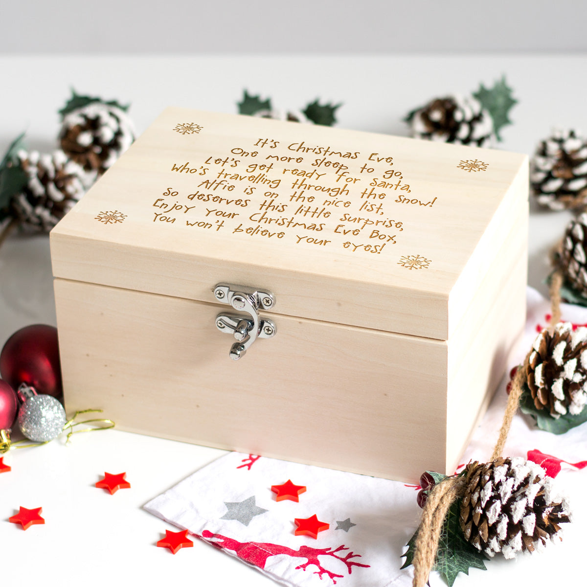 Personalised Wooden Christmas Eve Box