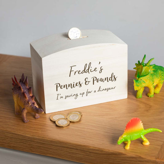 Personalised Childrens Wooden Money Box