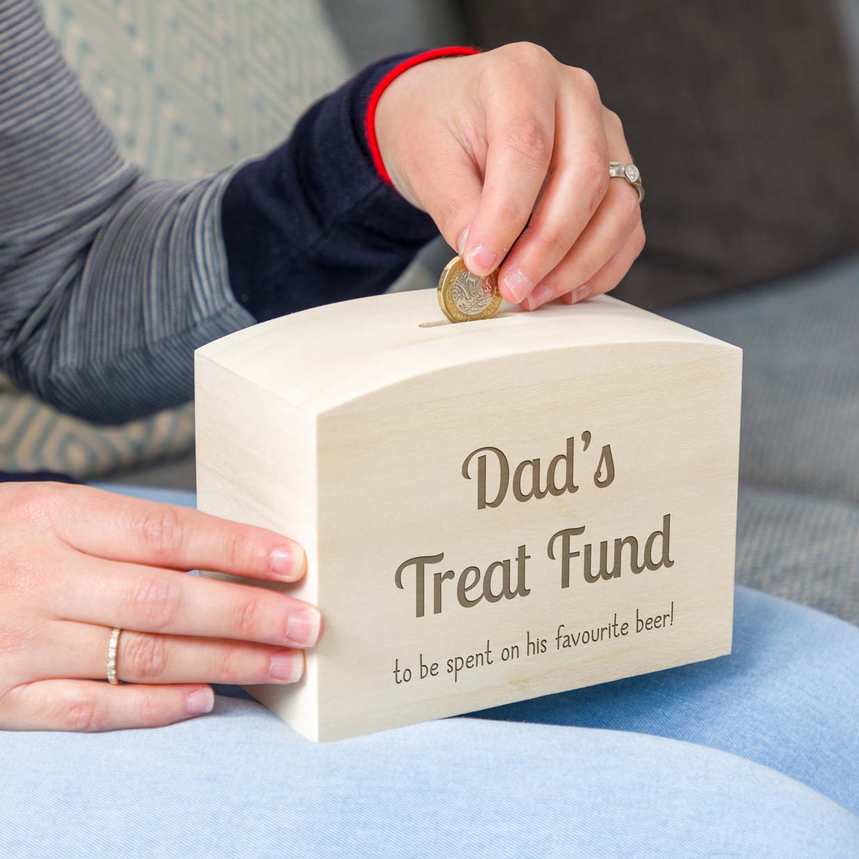 Personalised Dads Treat Fund Money Box