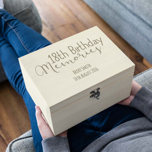 Personalised 18th Birthday Memories Keepsake Box