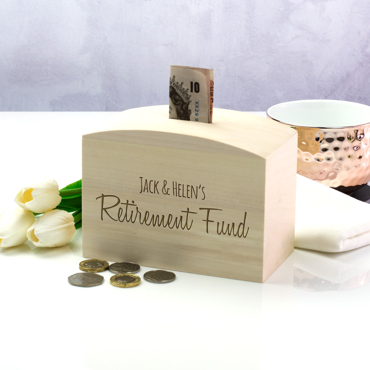 Personalised Retirement Fund Money Box