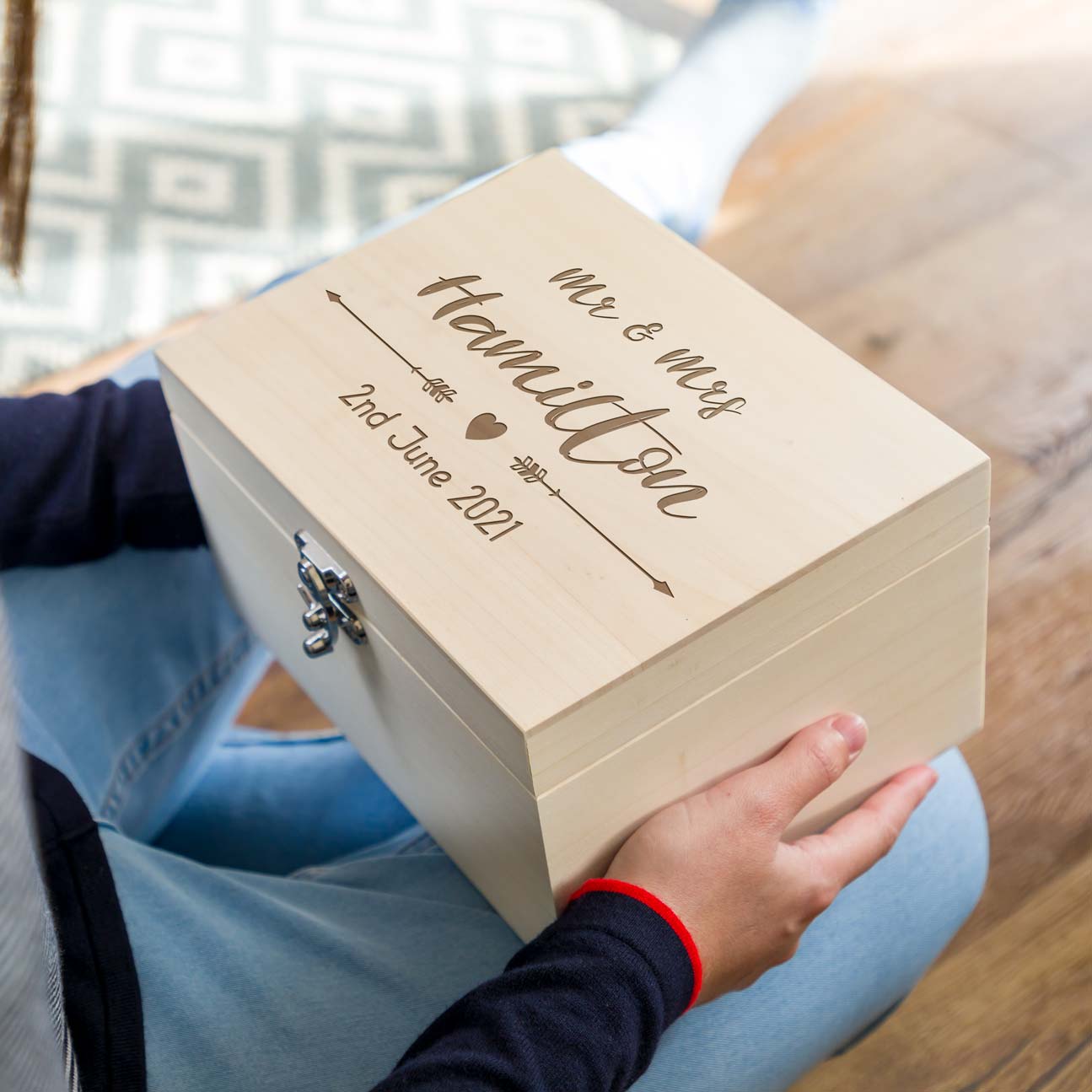 Personalised Wooden Wedding Day Keepsake Box