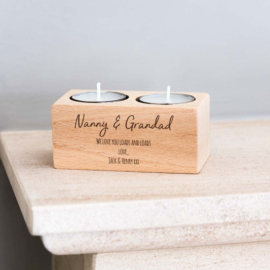 Personalised Gift For Grandparents Candle Holder