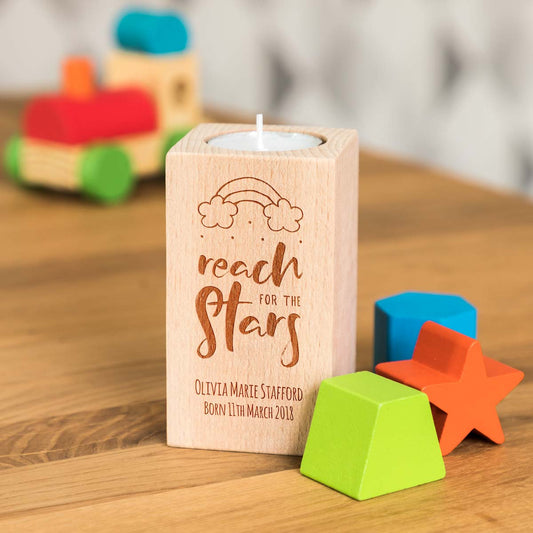 Personalised New Baby Gift Candle Holder