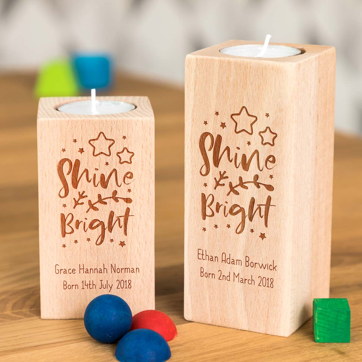 Personalised Shine Bright Candle Holder