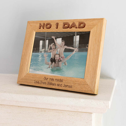 Personalised Number 1 Dad Photo Frame Gift