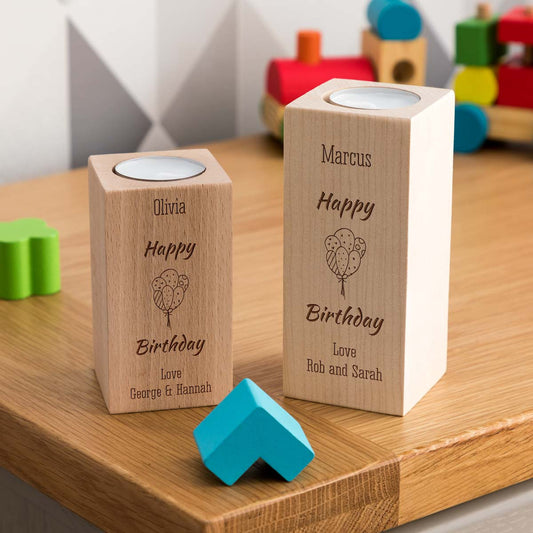 Personalised Happy Birthday Candle Holder Gift