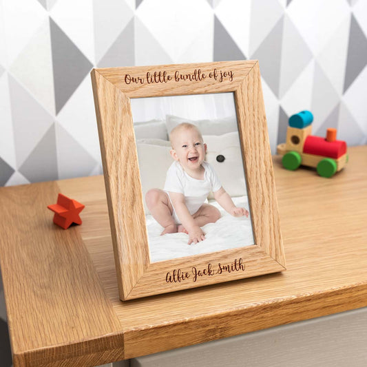 Personalised Our Little Bundle Of Joy Photo Frame New Baby Gift