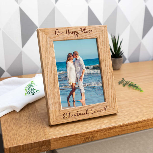 Personalised Our Happy Place Photo Frame Gift