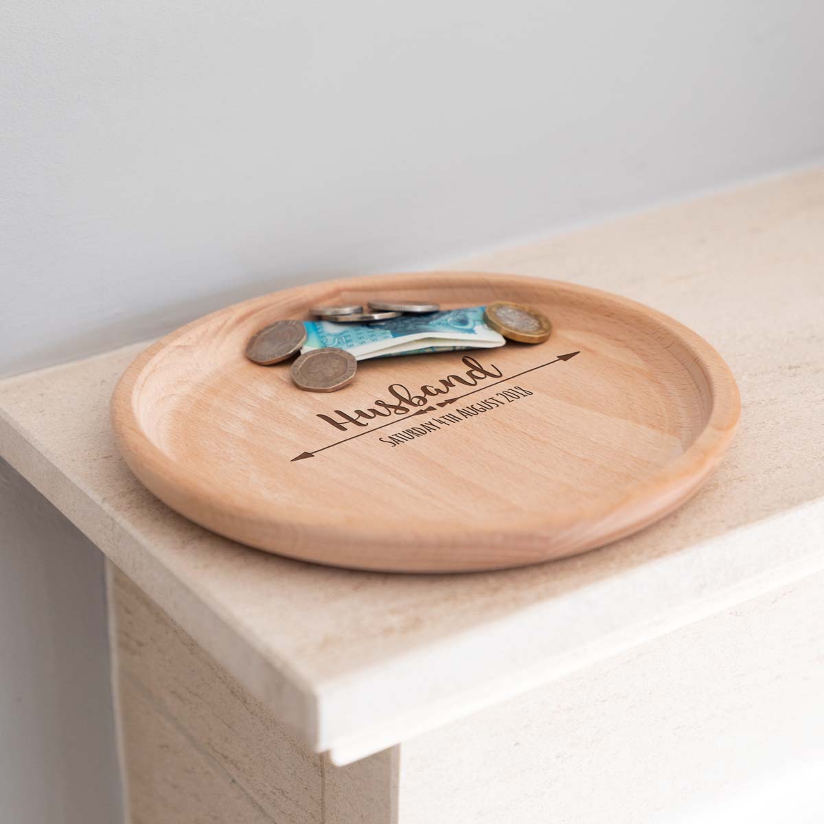 Personalised Coin Tray Husband Gift