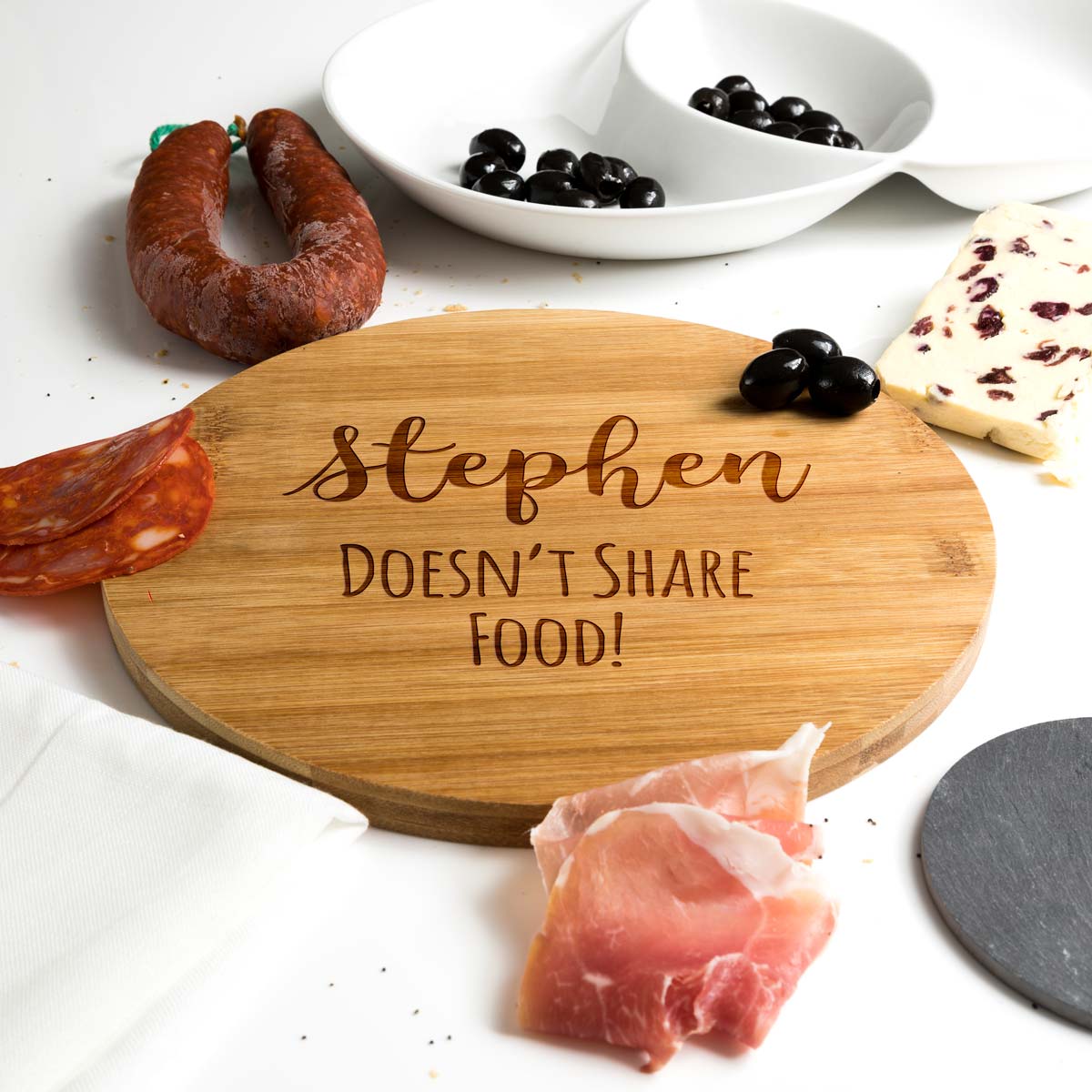 Personalised I Don't Share Food Serving Board