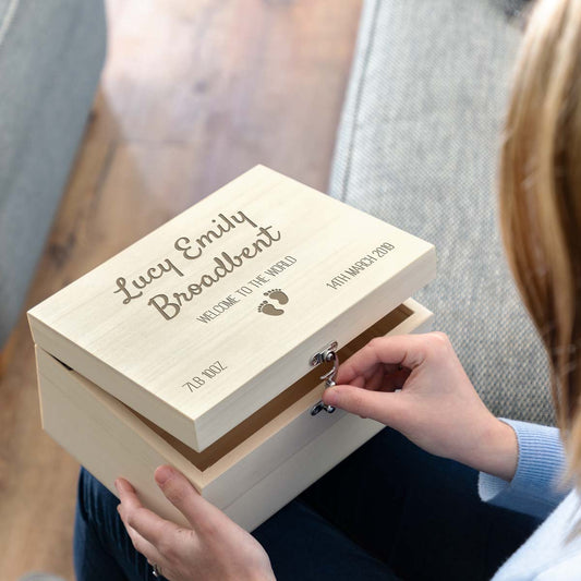 Personalised New Baby Keepsake Box