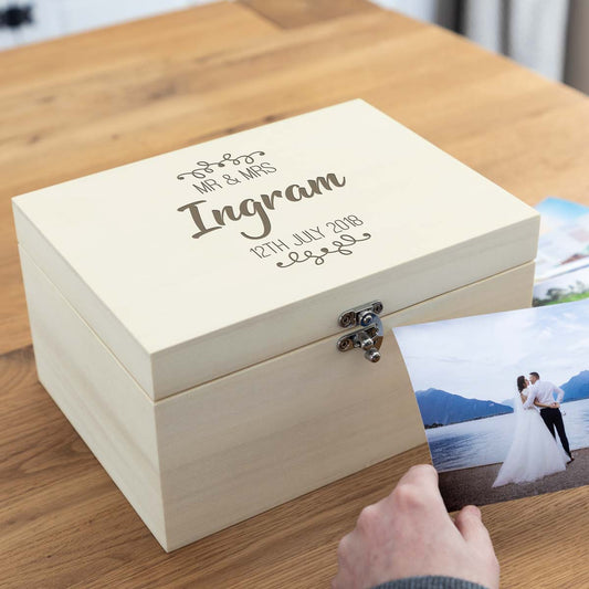 Personalised Wedding or Anniversary Keepsake Box