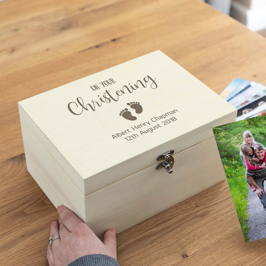 Personalised Christening Keepsake Box Gift
