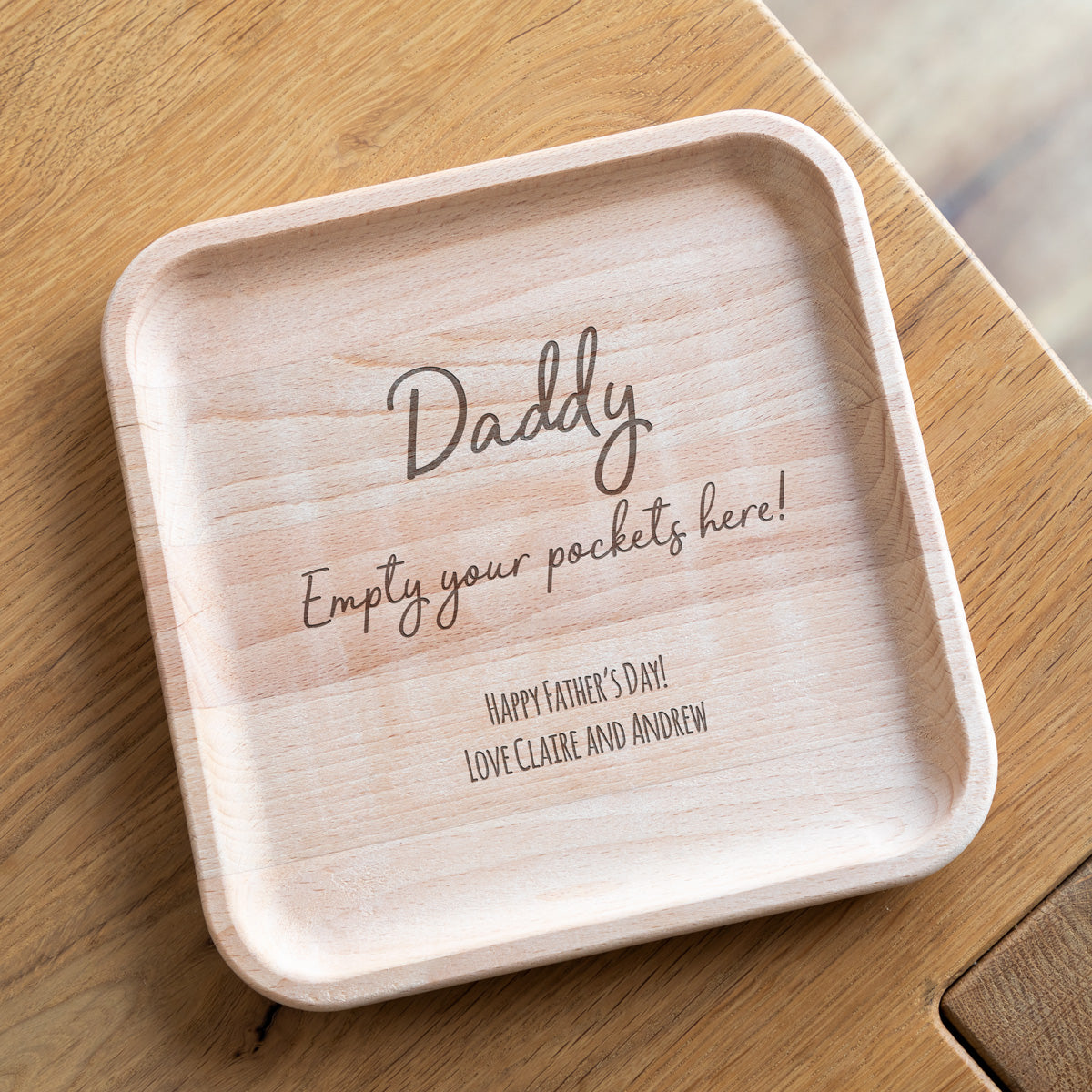 Personalised Empty Your Pockets Here Coin Tray