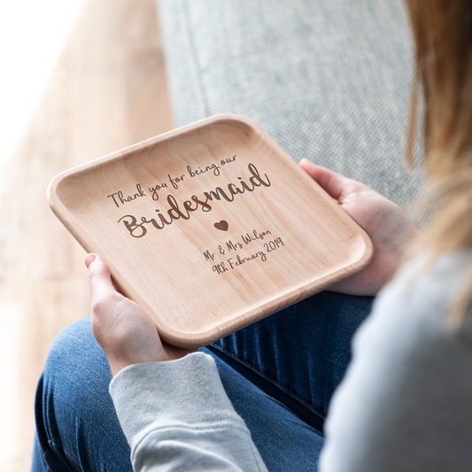 Personalised Bridesmaid Gift Jewellery Tray