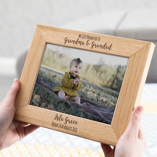 Personalised Promoted To Grandparents Photo Frame