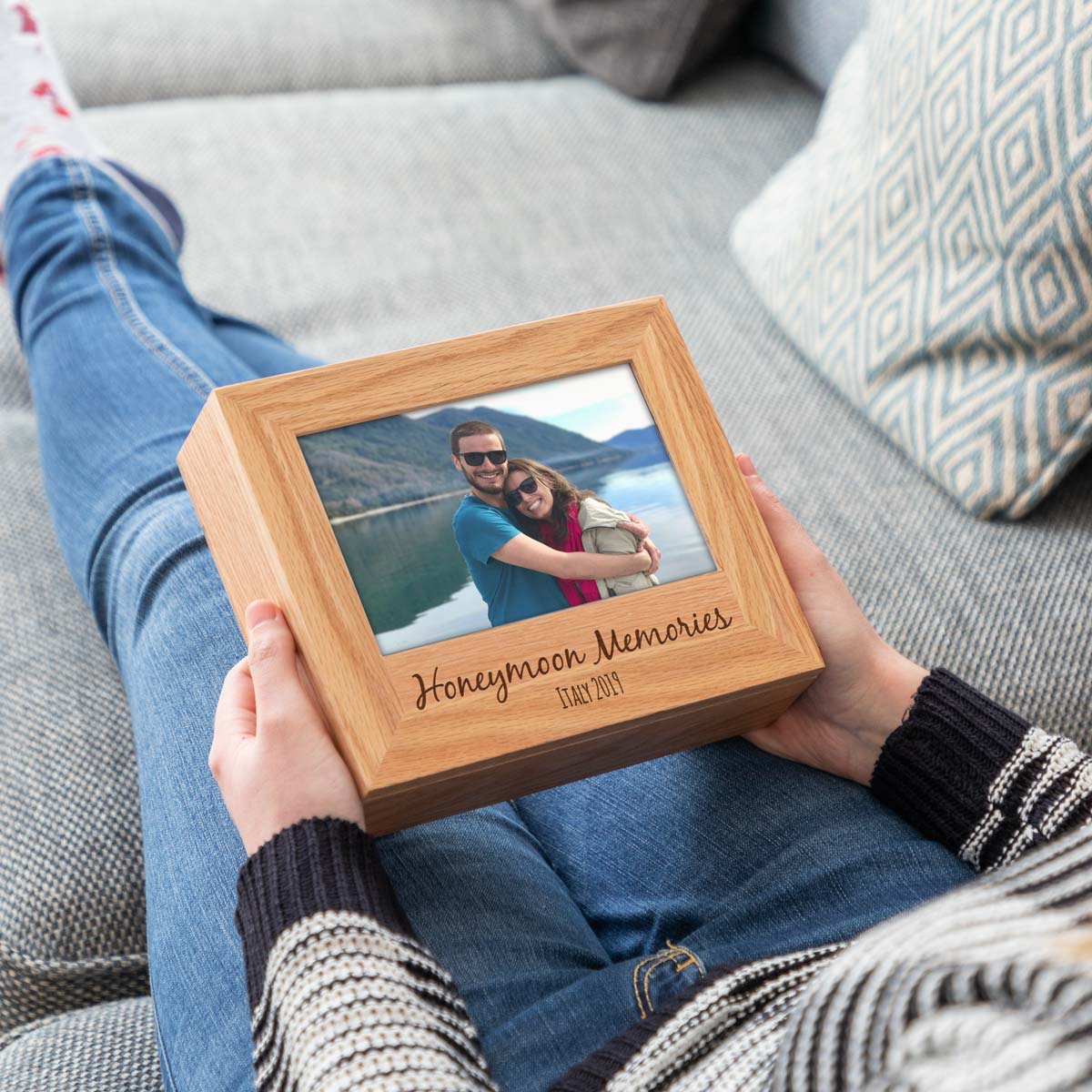 Personalised Honeymoon Photo Keepsake Box