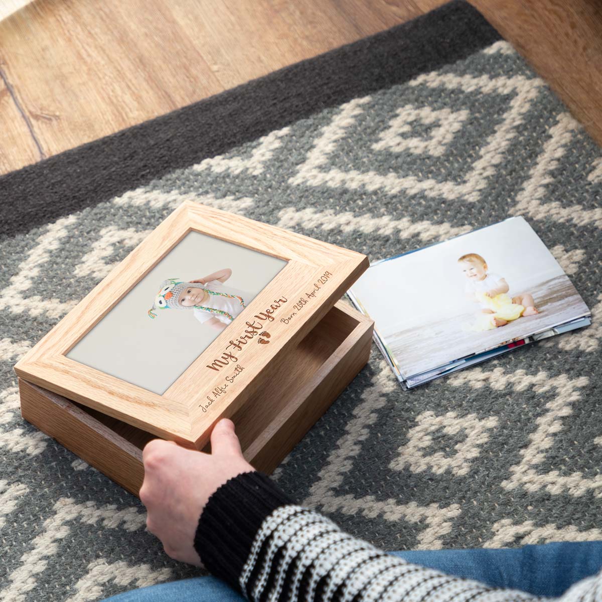 Personalised New Baby Photo Keepsake Box